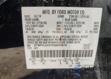 2019 Ford Edge Titanium z USA, uszkodzony, nr VIN 2FMPK3K97KBB55874